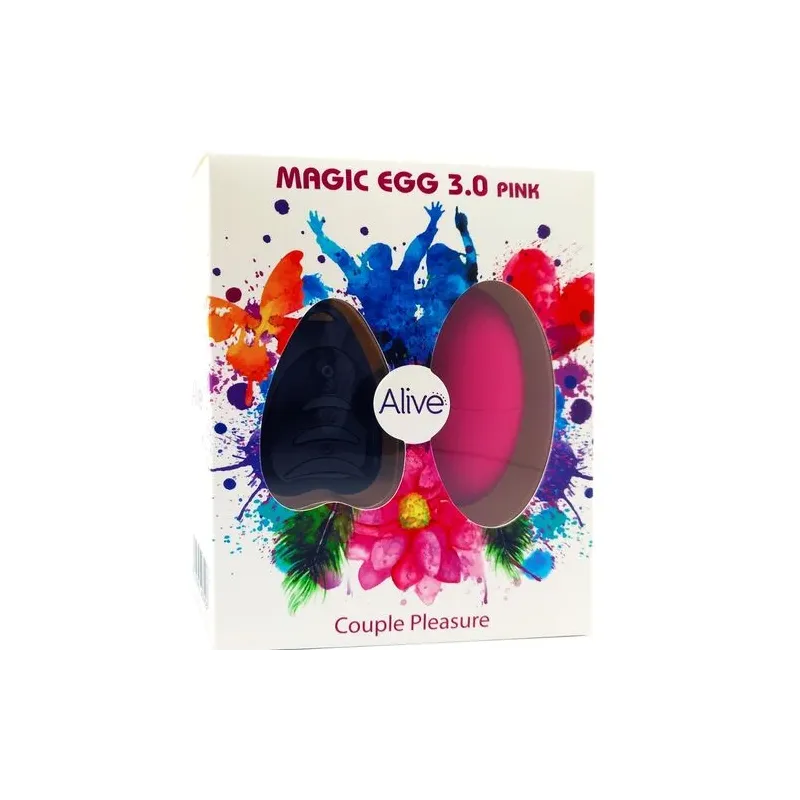 Leiser ferngesteuerter Vibrations-Ei ALIVE in Rosa - Kompakter Sextoy mit kabelloser Fernbedienung, 10 Vibrationsmodi, leise.