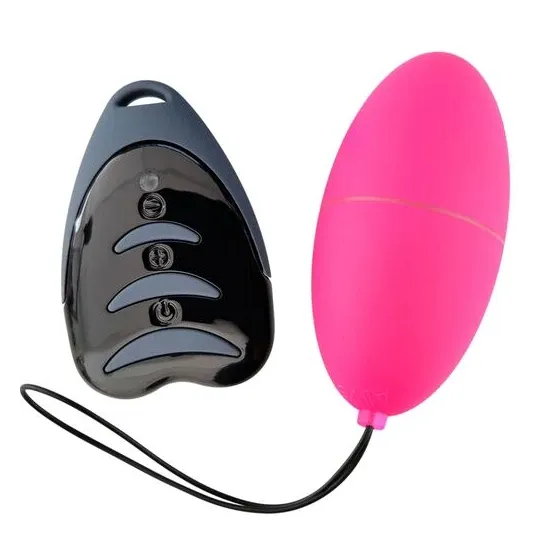 Silent remote control egg vibrator ALIVE in pink - Compact sex toy with wireless remote, 10 vibration speeds, quiet motor.