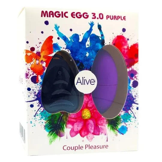 Oeuf vibrant silencieux télécommandé violet ALIVE - Sextoy compact 10 vitesses anti-éclaboussures