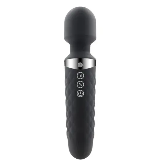 Mini baguette de massage rechargeable 16 modes ALIVE noire - sextoy vibrant ergonomique
