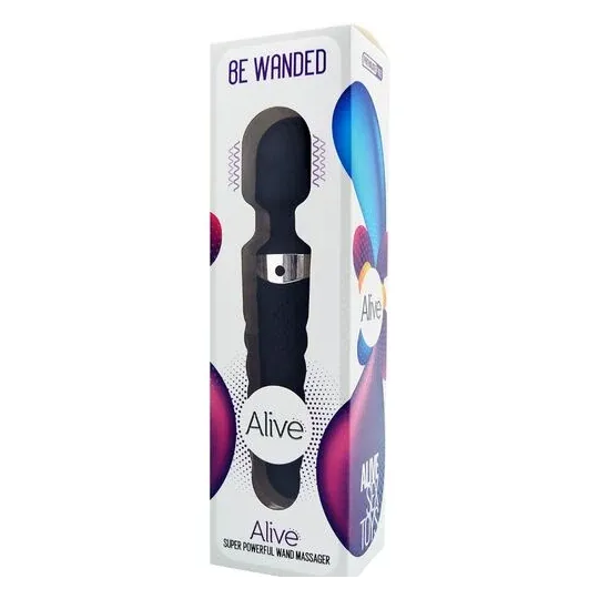 Mini bacchetta massaggiante ALIVE nera ricaricabile 16 modalità vibrazione - vibratore