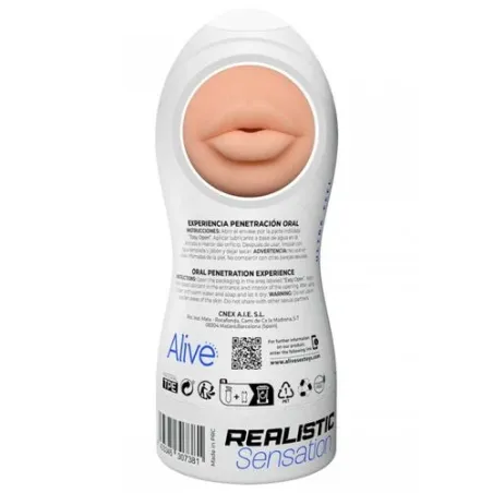 Masturbador masculino realista ALIVE Maxi Flex talla L, abertura oral, material TPE ultra suave, 19x7,8 cm