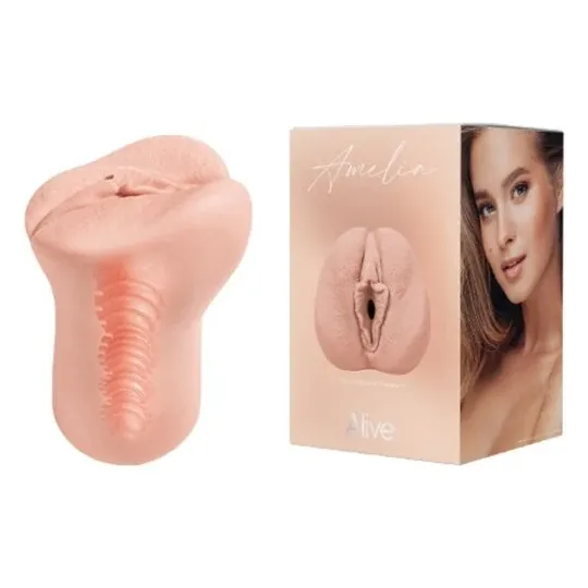 Masturbatore maschile Flex Vaginale Taglia M ALIVE – Vista frontale colore carne TPE morbido