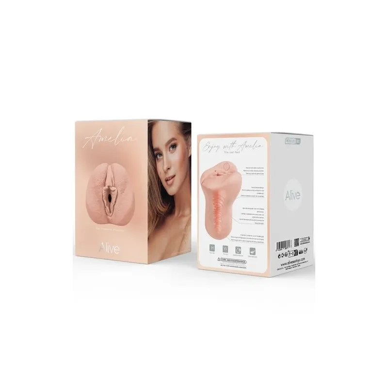 Männlicher Masturbator Flex Vaginal Größe M ALIVE – Vorderansicht fleischfarben TPE weich