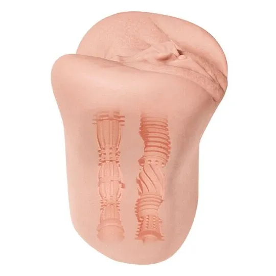 Realistic flexible masturbator ALIVE vaginal shape flesh color size M overall view