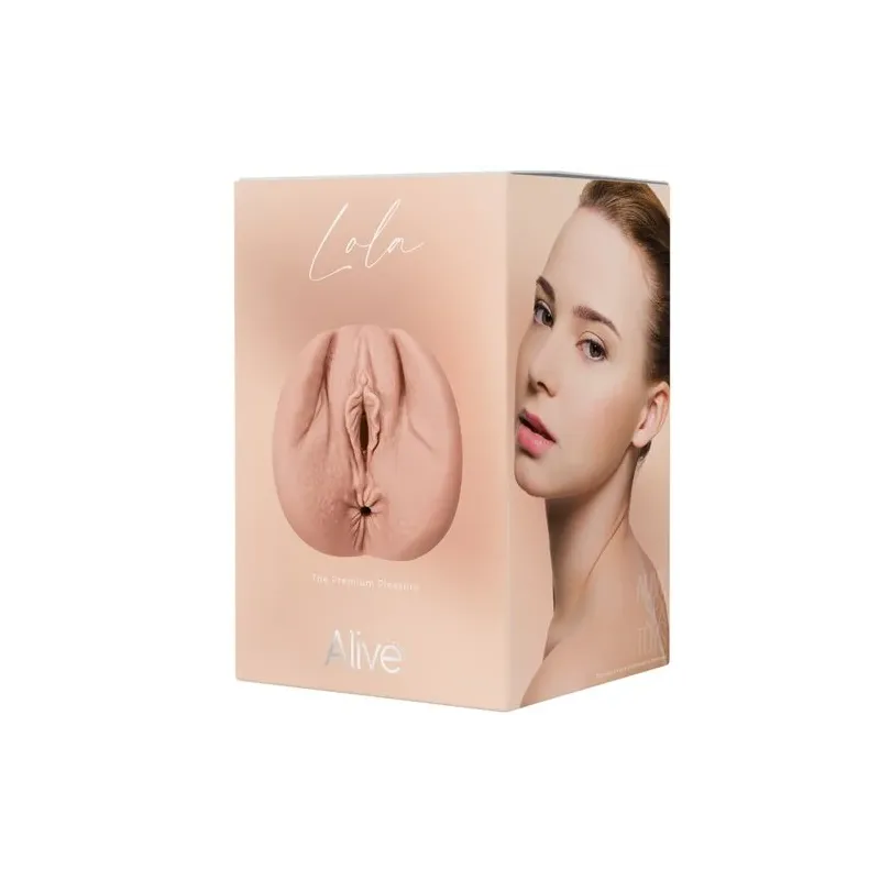 Realistic flexible masturbator ALIVE vaginal shape flesh color size M overall view