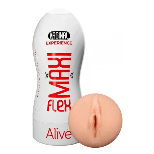 Realistic male masturbator size L by ALIVE, flesh color, ultra-soft TPE material, vaginal opening for penetration simulation