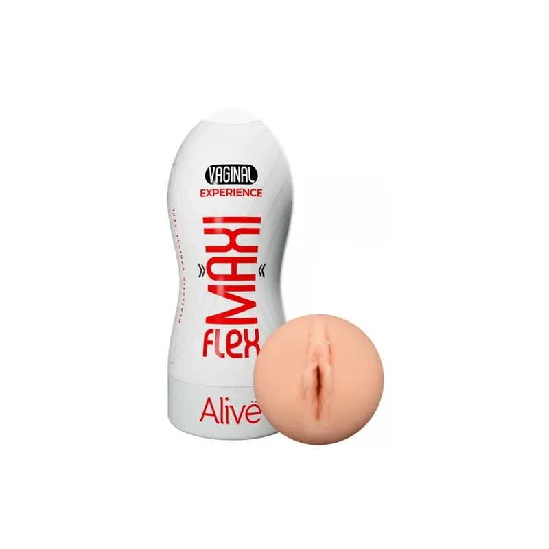 Realistischer Masturbator für Männer Größe L von ALIVE, hautfarbe, aus ultraweichem TPE, vaginale Öffnung für Penetrationssimula