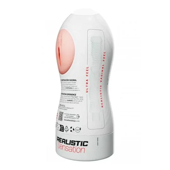 Masturbateur masculin réaliste taille L ALIVE, couleur chair, en TPE ultra doux, ouverture vaginale pour simulation de pénétrati