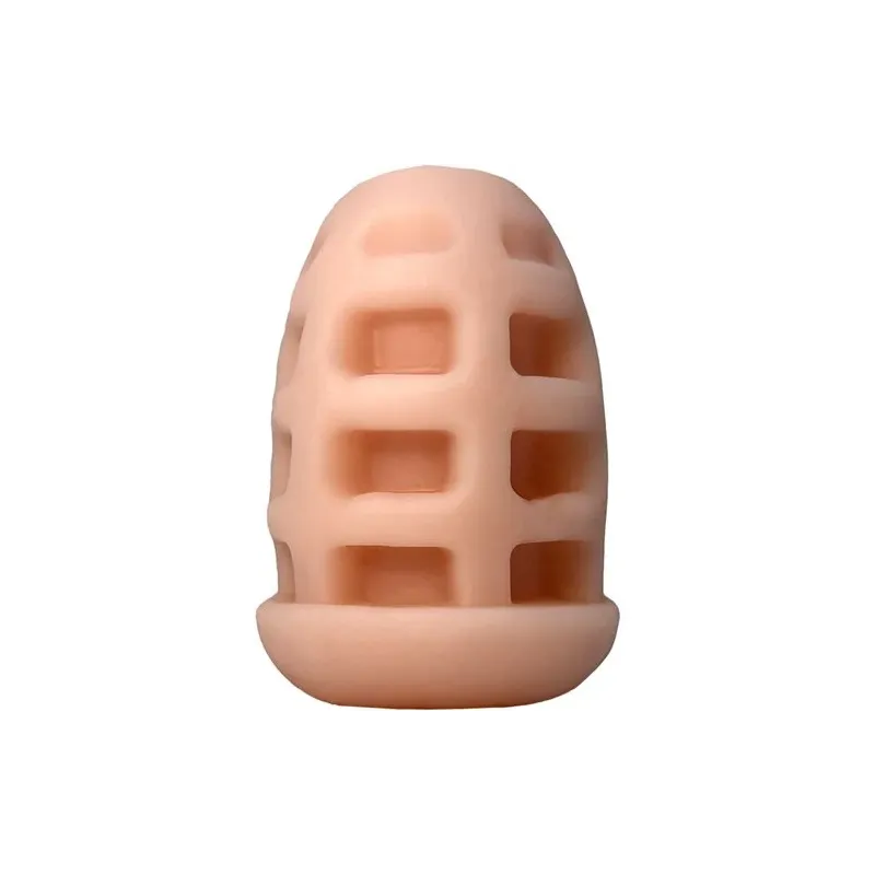 Gesamtansicht des kompakten Mini-Masturbators ALIVE in Hautfarbe, diskretes und tragbares Design.