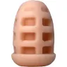 Overall view of ALIVE compact mini masturbator in flesh color, discreet and portable design.