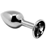 Mini plug anal en métal noir taille M de la marque ALIVE, surface lisse et base large