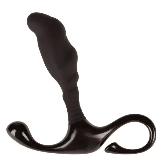 ALIVE Nero double masseur anal prostatique noir en silicone ABS pour stimulation prostate - 7cm