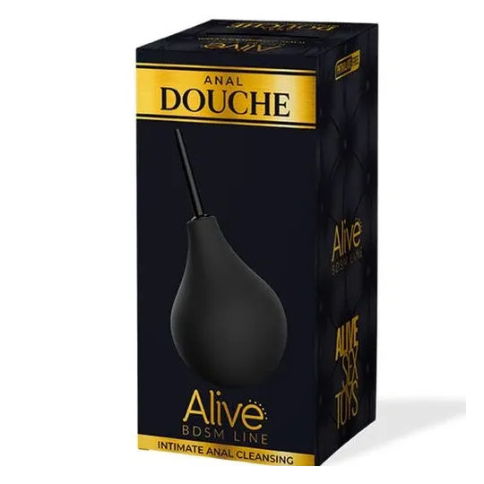 Pompe douche anale taille L noire marque ALIVE pour hygiène intime