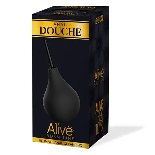 Perilla de enema talla M ALIVE - Ducha anal negra 15.5 cm para higiene íntima