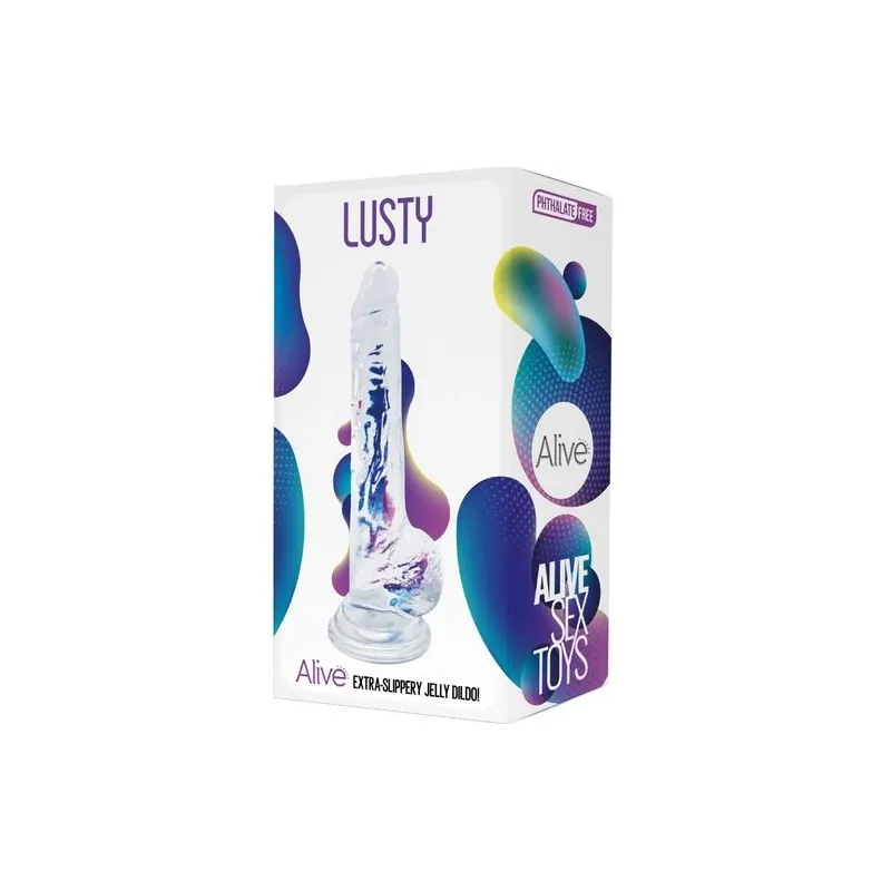Transparenter realistischer Dildo 18 cm ALIVE, Penis aus hypoallergenem Gel, wasserdicht, ohne Phthalate