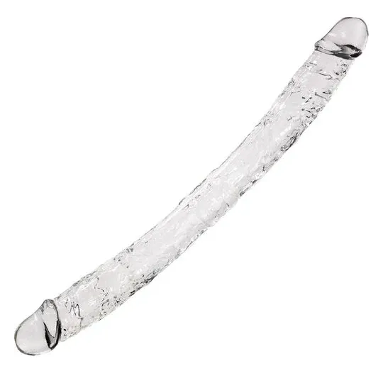 Transparenter realistischer Dildo ALIVE Supreme 38,5 cm, doppeltes Eindringen, phthalatfreies Gel