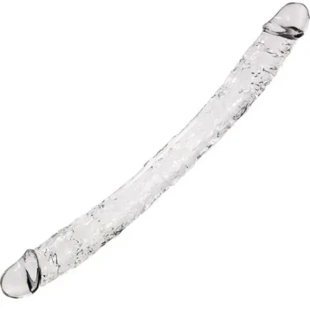 Dildo realistico trasparente ALIVE Supreme 38,5 cm, doppia penetrazione, gelatina senza ftalati