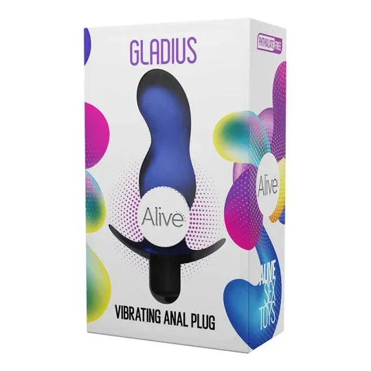 Wiederaufladbarer Vibrations-Analplug Gladius aus schwarzem Silikon - Marke ALIVE