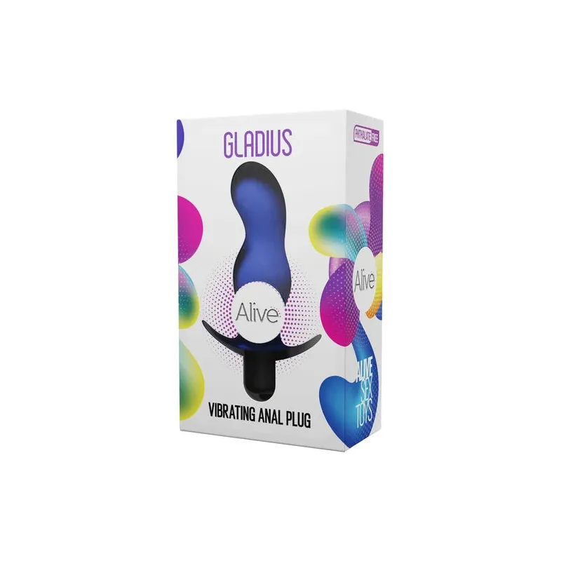 Rechargeable vibrating anal plug Gladius in black silicone - Brand ALIVE