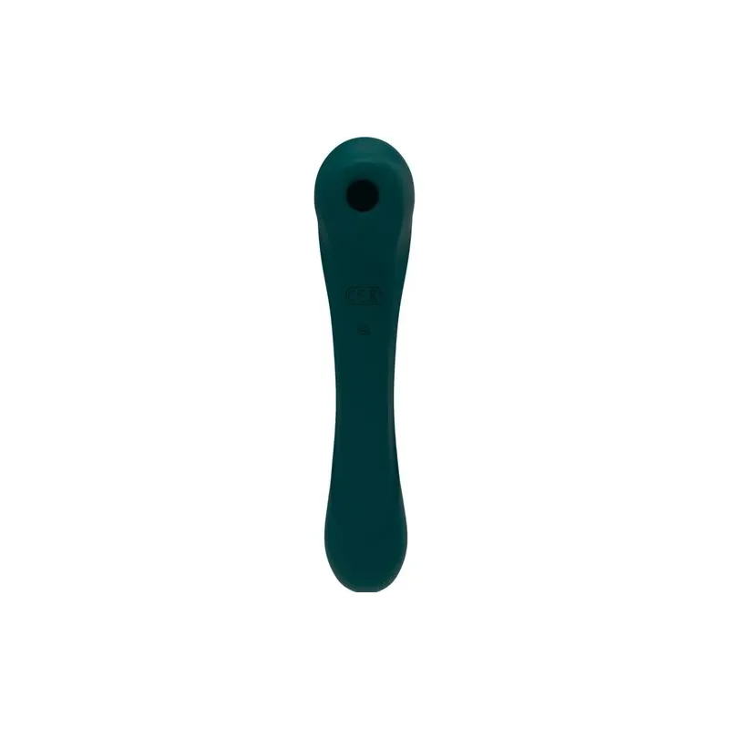 Vibratore ALIVE blu-verde vista frontale con suzione e 10 modalità
