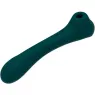 Vibratore ALIVE blu-verde vista frontale con suzione e 10 modalità