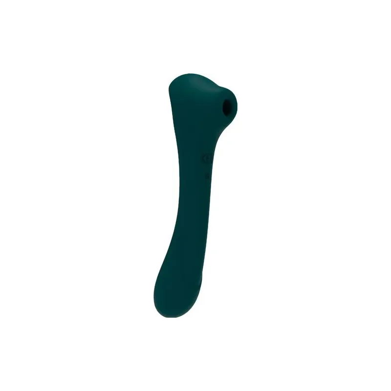 Vibromasseur ALIVE bleu-vert vue avant avec succion clitoridienne et 10 modes