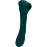 Vibratore ALIVE blu-verde vista frontale con suzione e 10 modalità