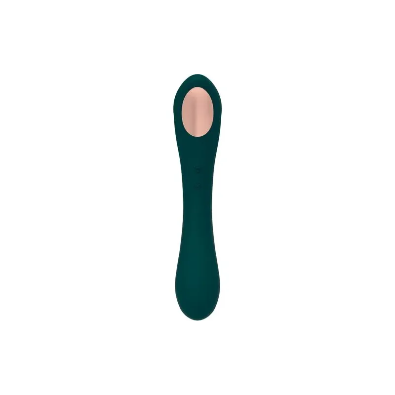 Vibromasseur ALIVE bleu-vert vue avant avec succion clitoridienne et 10 modes