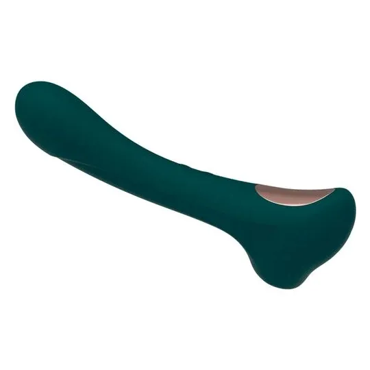 Vibromasseur ALIVE bleu-vert vue avant avec succion clitoridienne et 10 modes