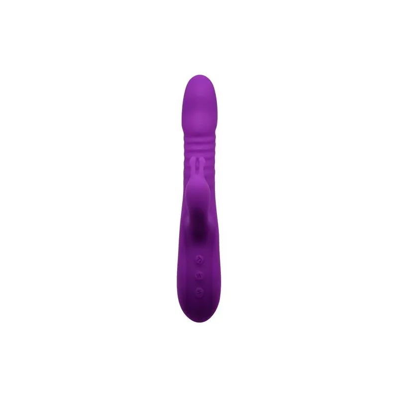 Vibratore coniglio viola silenzioso riscaldante ALIVE – vista frontale in silicone