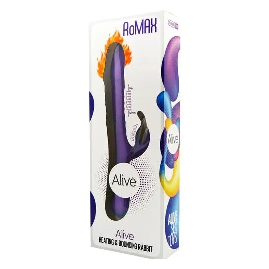 Vibratore coniglio viola silenzioso riscaldante ALIVE – vista frontale in silicone