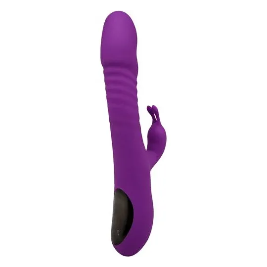 Vibratore coniglio viola silenzioso riscaldante ALIVE – vista frontale in silicone