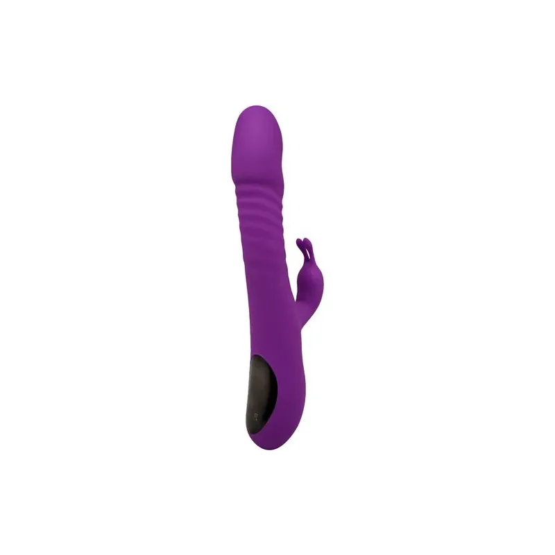 Lila leiser heizender Hasenvibrator ALIVE - Frontansicht aus Silikon