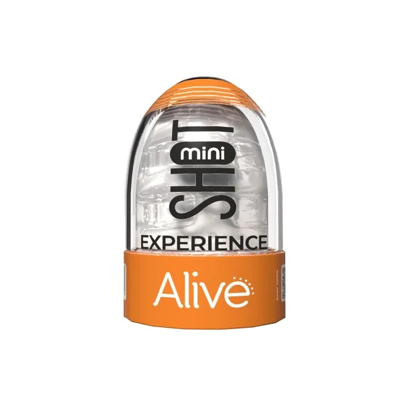 Mini masturbateur transparent ALIVE, jouet sexuel portable, texture interne, 8,5 cm.