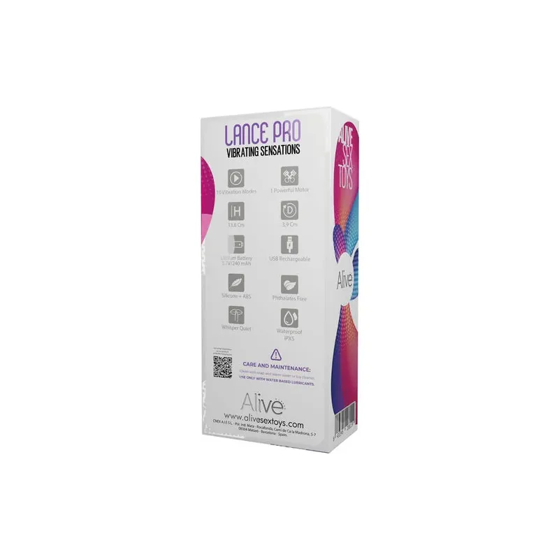 Rechargeable anal stimulator pink ALIVE 10 modes silicone front view