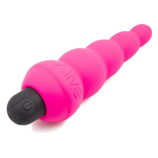Stimulateur anal rechargeable rose ALIVE 10 modes silicone vue avant