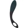 Alive Black Heart ergonomic anal stimulator, black silicone with teal heart design, front view.