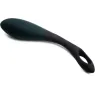 Alive Black Heart ergonomic anal stimulator, black silicone with teal heart design, front view.