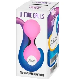 ALIVE U-TONE Liebeskugeln aus lila Silikon, 18 cm, für Beckenbodentraining