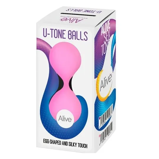 Bolas Kegel ALIVE U-TONE de silicona morada, 18 cm, tonificación del suelo pélvico