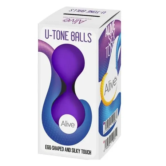 ALIVE lila Silikon-Geisha-Bälle für Beckenbodentraining - 18 cm Länge, wasserdicht IPX8