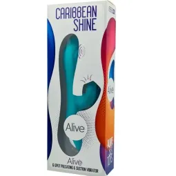 G-Punkt Vibrator mit Saugfunktion ALIVE himmelblau - Gesamtansicht, drei Motoren