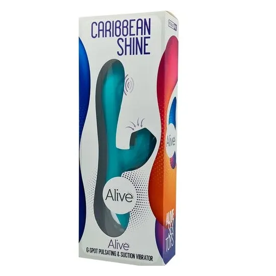 G-Punkt Vibrator mit Saugfunktion ALIVE himmelblau - Gesamtansicht, drei Motoren