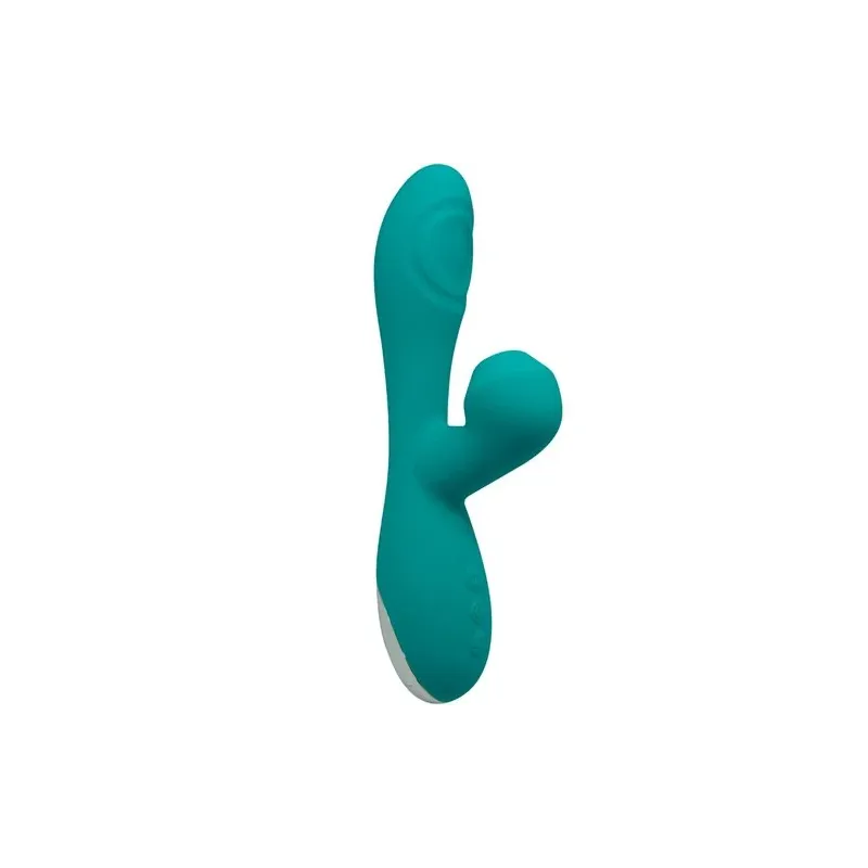 G-spot vibrator with suction ALIVE sky blue - overview, ergonomic curve