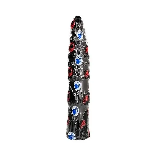 Consolador acanalado negro 33 cm de All Black – vista general del largo juguete anal" }, { "fr": "Gode cannelé noir 33 cm All Bl