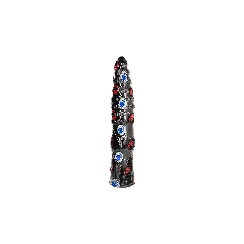 Consolador acanalado negro 33 cm de All Black – vista general del largo juguete anal" }, { "fr": "Gode cannelé noir 33 cm All Bl