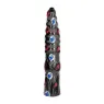 Gerillter schwarzer Dildo 33 cm von All Black – Gesamtansicht des langen Analtoy