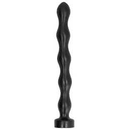 Graduated anal beads ALL BLACK 41.5 cm, black PVC, with increasing sizes for progressive anal stimulation.