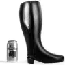 Botte de fisting géante souple ALL BLACK en TPR noir, sextoy anal large 31 cm - vue de face